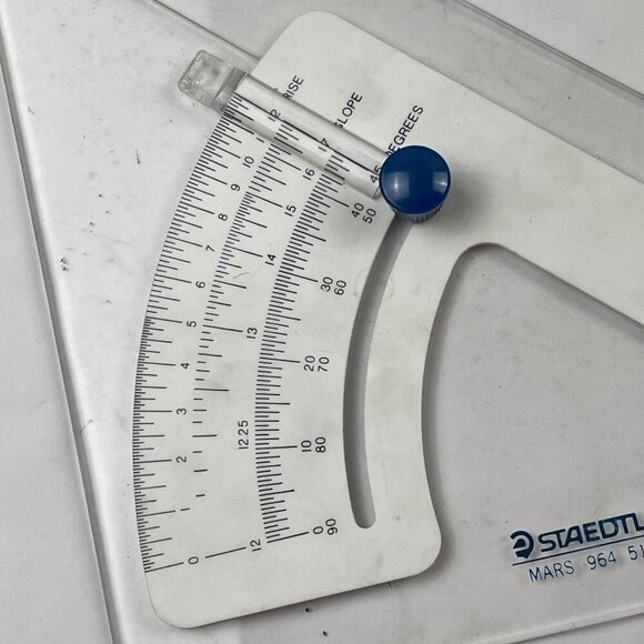 Vintage STAEDTLER Mars 964 51-10 Adjustable Triangle with Slope & Rise Drafting - Picture 5 of 10